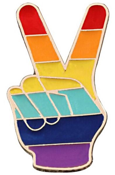 Rainbow V-Finger Pins Pride Pin