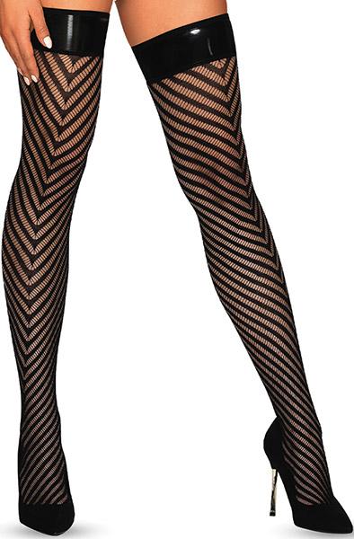 Obsessive S818 Stockings Black XXL/XXXL Stay-ups