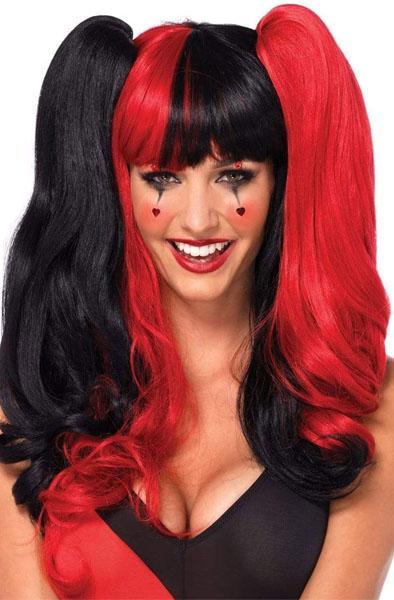 Leg Avenue Harlequin Wig Black/Red Peruk