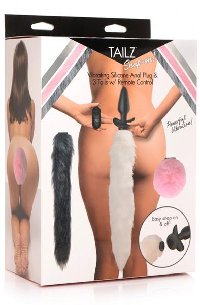 Tailz Vibrating Anal Plug & 3 Tails With Remote Control Analpluggar paket