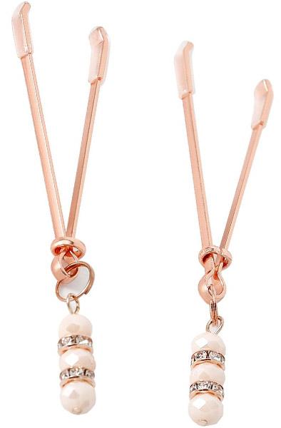 Rose Nipple Clamps Pinchers With Rhinestones Bröstvårtsklämmor