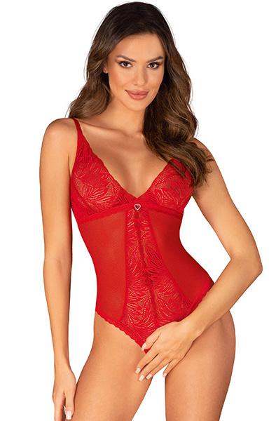 Obsessive Chilisa Crotchless Teddy Red XL/XXL Teddy
