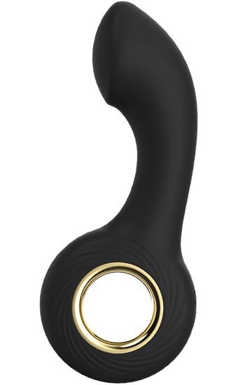 Curved Vibrating Silicone Butt Plug Analplugg med vibrator