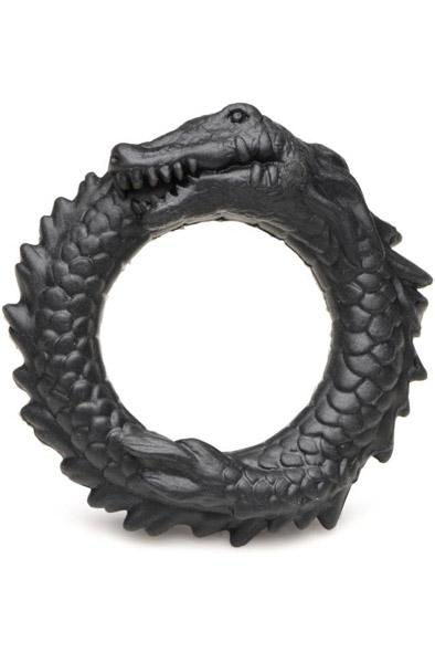 Black Caiman Silicone Cock Ring Black Penisring