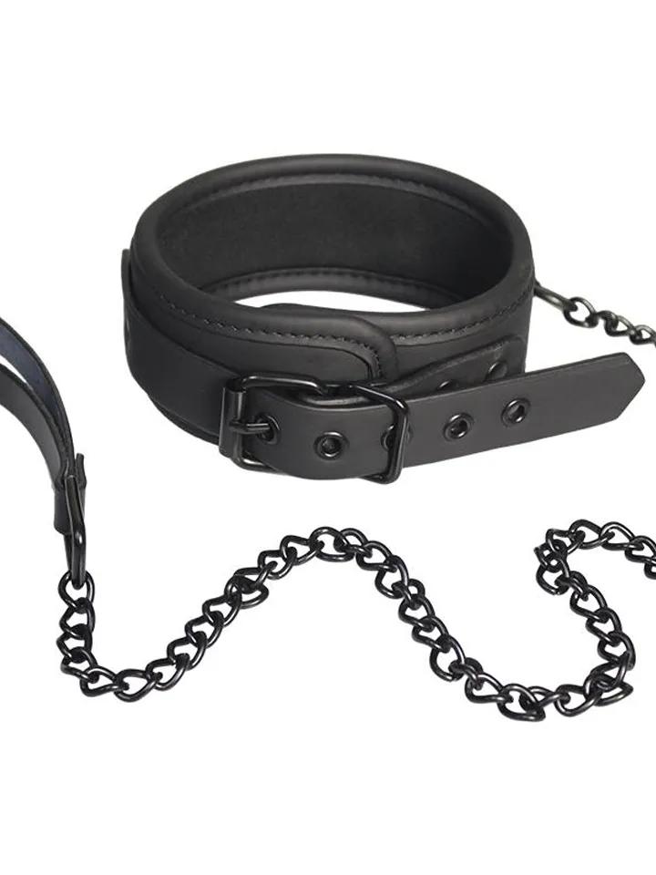 Dream Toys Blaze Collar & Chain Black Bondage Halsband & Koppel
