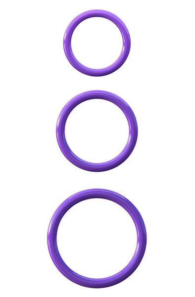 Pipedream Fantasy C-Ringz Silicone 3-ring Stamina Set Purple Penisringar paket