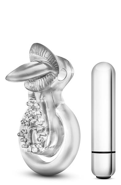 Stay Hard Vibrating Tongue Ring Clear Penisring med vibrator