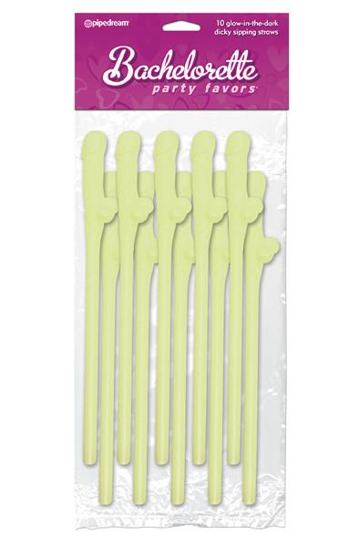Pipedream Bachelorette Party Dicky Sipping Straws Glow in th Snopp Sugrör
