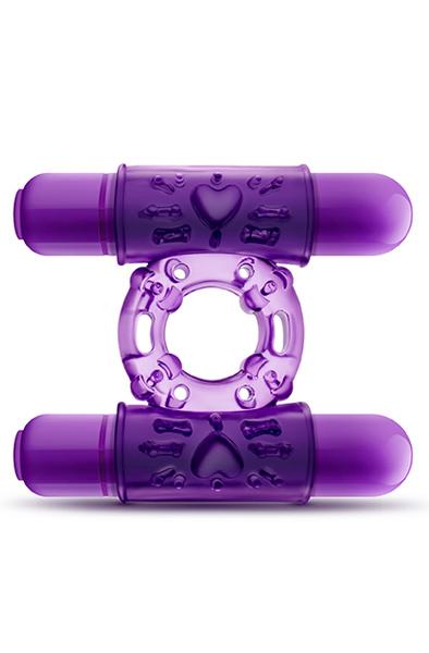 Play With Me Double Play Cockring Purple Penisring med vibrator