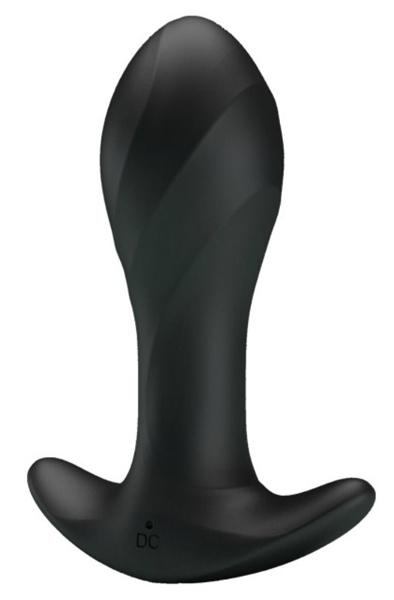 Pretty Love Anal Plug Massager Black Analplugg med vibrator