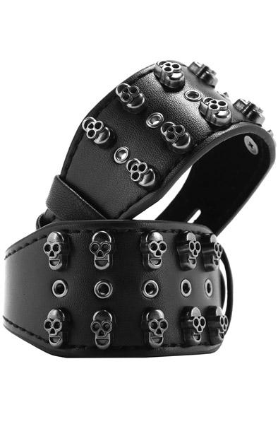 Shots Skulls & Bones Skull Wrist Cuffs Handbojor