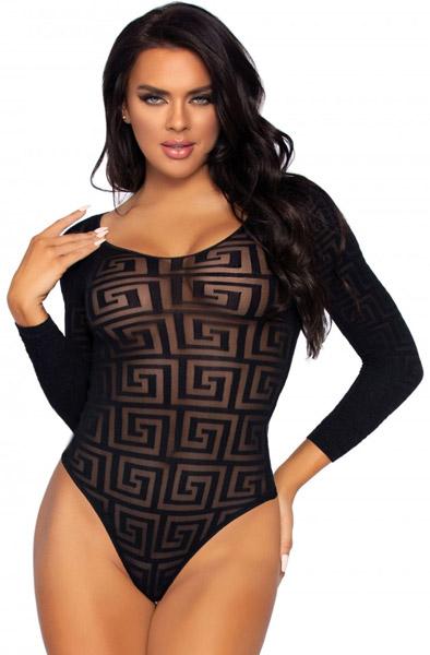 Leg Avenue Mosaic Snap Crotch Bodysuit O/S Teddy