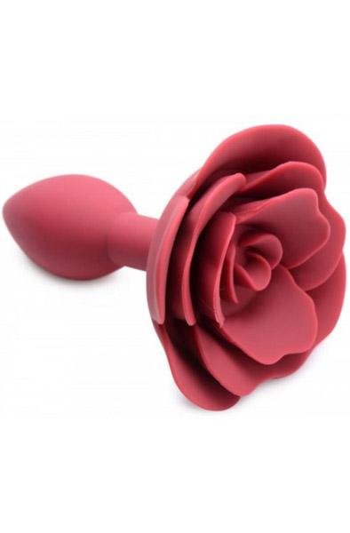 Master Series Silicone Anal Plug With Rose Analplugg