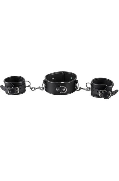 Zado Leather Neck and Hand Cuffs Halsband & handbojor