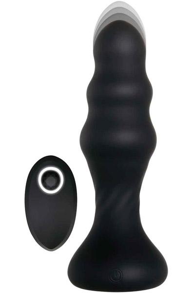 Evolved Backdoor Banger Black Analplugg med vibrator