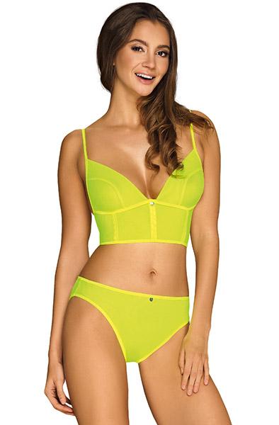 Obsessive Neonia Top & Panties Yellow S/M Sexiga underkläder