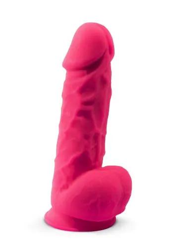 Dual Density Rosa Dildo med pung 22 cm
