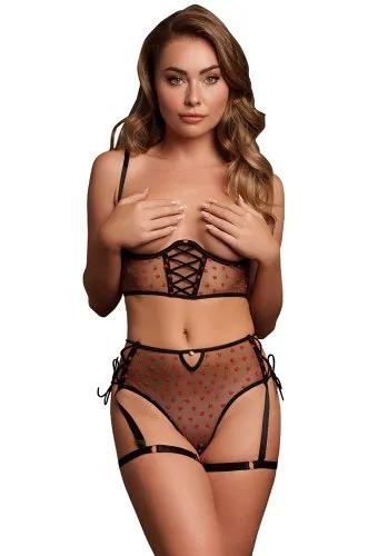 Two Piece Set with Underwired Open-Cup Bra