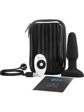 B-Vibe Rimming 2, Waterproof Remote Control Vibrating Plug, svart