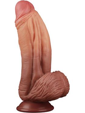 LoveToy Dual-Layered Silicone Cock, 25 cm, mörk