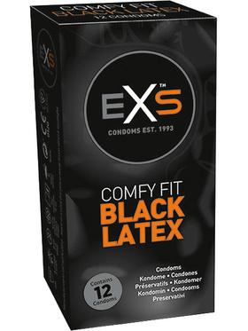 EXS Black Latex Kondomer, 12-pack