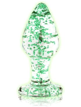 Ouch! Glow in the Dark Glass Butt Plug, medium