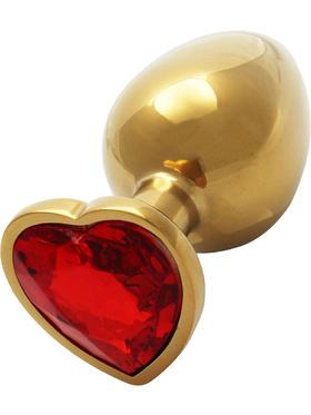Ouch! Heart Gem Metal Butt Plug, large, guld