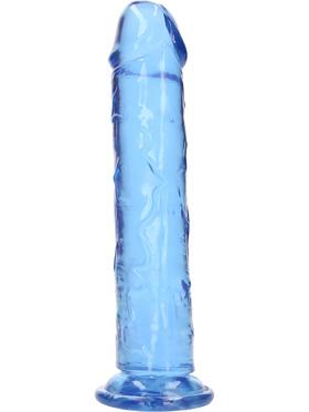 RealRock Crystal Clear Straight Realistic Dildo, 23 cm, blå