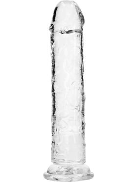 RealRock Crystal Clear Straight Realistic Dildo, 23 cm, transparent