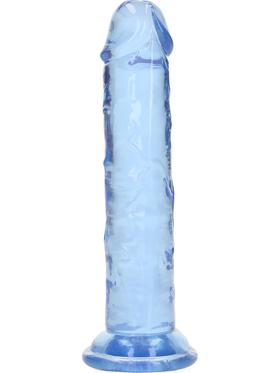 RealRock Crystal Clear Straight Realistic Dildo, 14.5 cm, blå