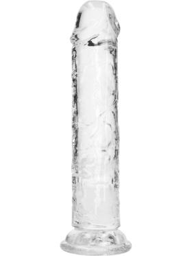 RealRock Crystal Clear Straight Realistic Dildo, 18 cm, transparent