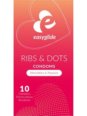 EasyGlide Ribs and Dots Condoms, 10-pack