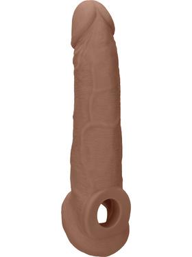 RealRock Skin Penis Extender with Rings, 22 cm, brun