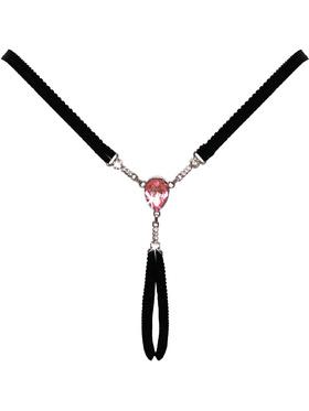 Cottelli Lingerie Crotchless String with Gem, One Size