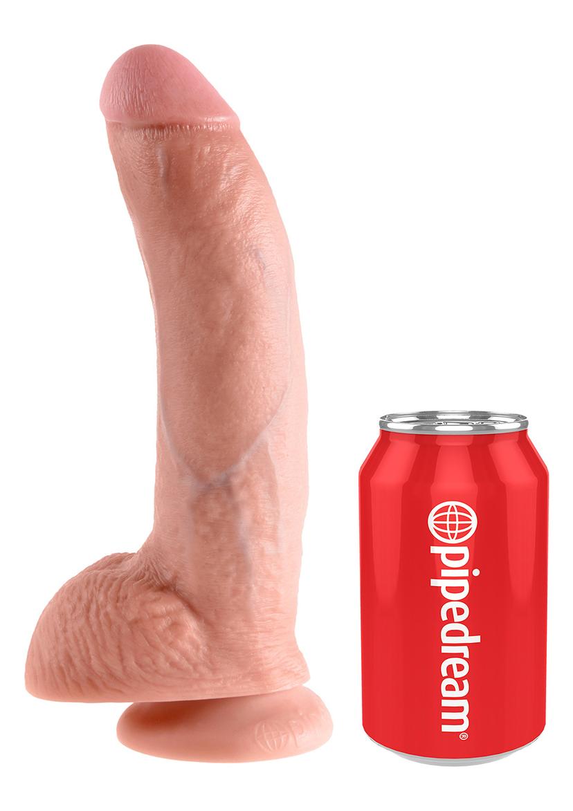 KING COCK 9 INCH W/ BALLS FLESH DILDO 23cm