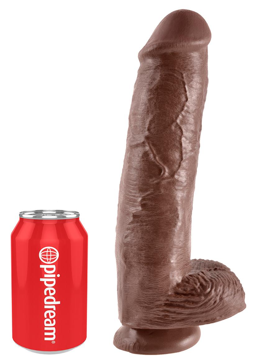 KING COCK 11 INCH W/ BALLS BROWN