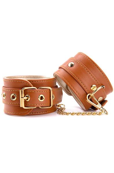Blaze Elite Hand Cuffs Cognac Vegan Leather