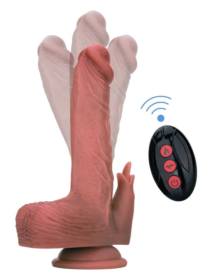 Heated Thrusting &amp; Rotating Dildo With Clitoral Stimulation