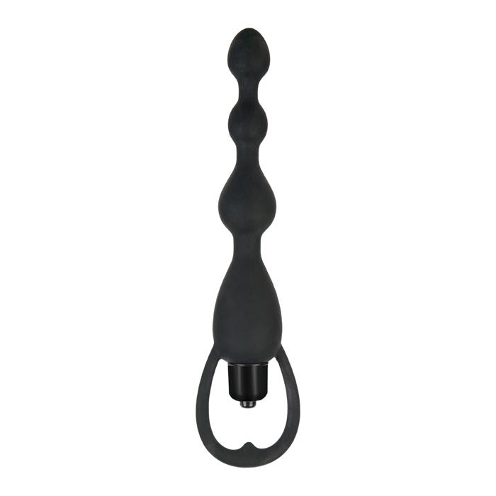 SILICONE VIBRATING BEADS BLACK