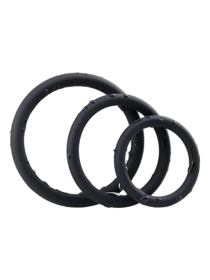 Silicone Ring Set Black 3-pack