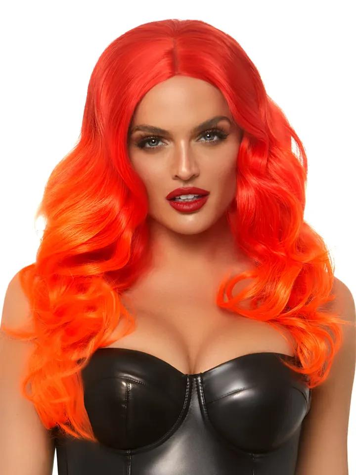 Leg Avenue Ombre Long Wavy Wig Orange