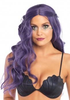 Wavy long wig purple