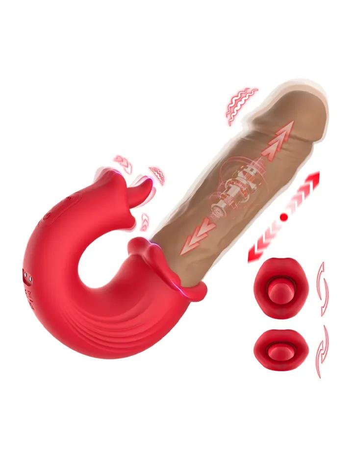 Thrust &amp; Tease Thrusting &amp; Vibrating Dildo