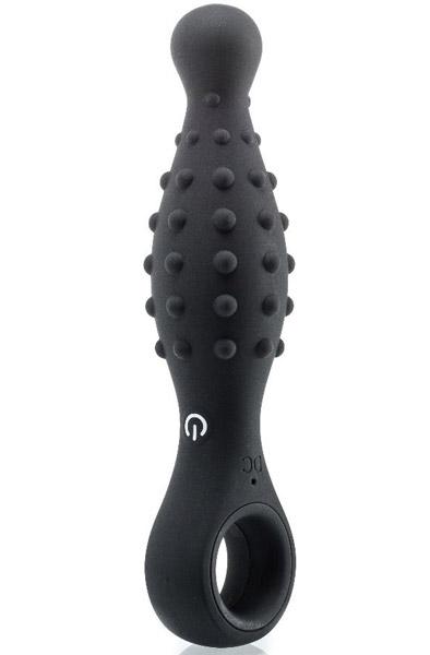 Vibrating Silicone Plug With Beads & Ring Analplugg med vibrator