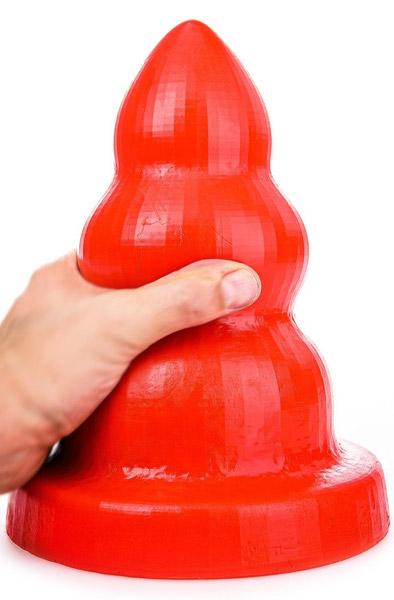 All Red Triple Pleasure Medium XL Buttplug