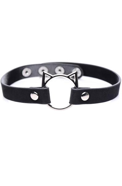 Kinky Kitty Ring Slim Choker Black Choker