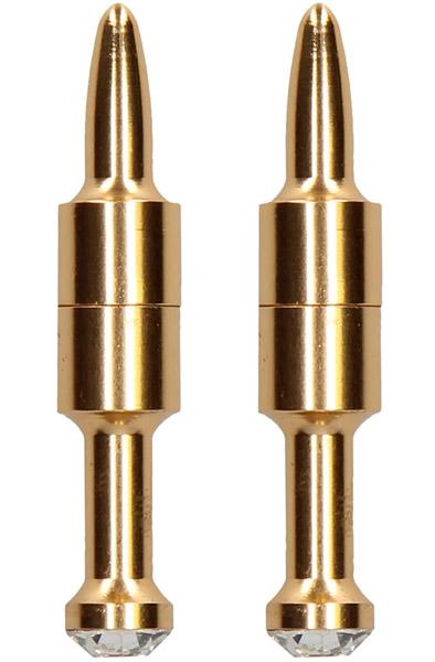 Magnetic Nipple Clamps Diamond Pin Gold Magnetiska bröstklämmor