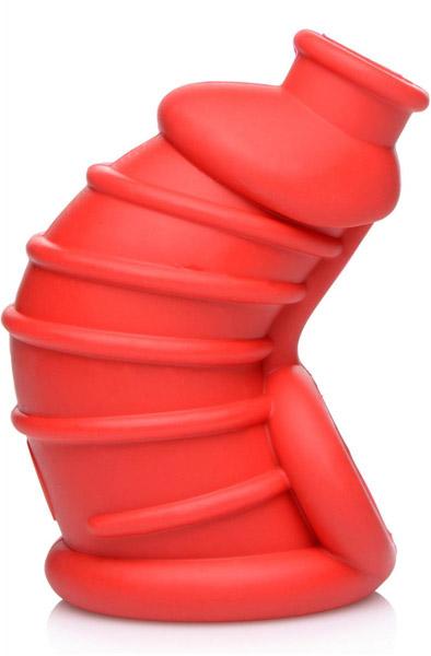 Master Series Silicone Cock Cage Red Kyskhetsbur