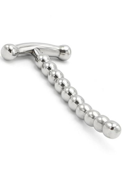 Solid Penis Plug Curved With T Handle Dilator