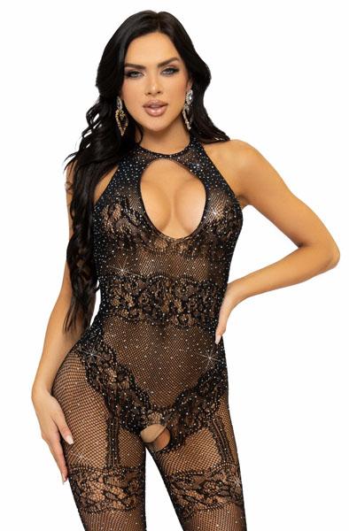 Seamless Fishnet Bodystocking Black O/S Bodystocking